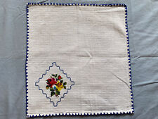 hand made vintage cross stiched floral roses napkins set of 6 picture