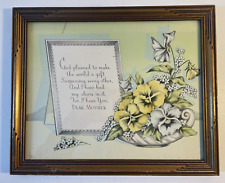 Mother's Poem Vintage Wall Hanging Gold Frame 1940’s Granny Core Cottage Core picture