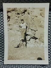c.1930's Hiking Native Teen Boy Fashion Men Vest Hair Small Vintage Photo 1940's picture