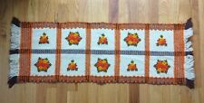 VTG MCM Hand Knotted Floral Poland Kilim Kilim Wool Rug / Table Runner / Decor picture