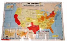 United States Census Map Vintage 2000 Population Scholastic Educational Poster picture