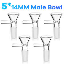 5x 14MM Male Glass Bowl For Water Pipe Hookah Bong Replacement Head - US Premium picture