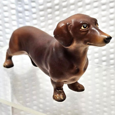 Vintage Ceramic Brown Dog Puppy Figurine Dachshund Wiener Dog Japan  picture