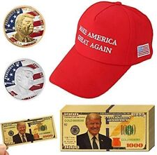13Pack USA President Donald Trump Pack，10 Banknote+1 Hat + 2 Commemorative Coins picture