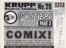 KRUPP / KITCHEN SINK PRESS DEALER'S CATALOG #28 1978 Underground Comix POSTERS picture