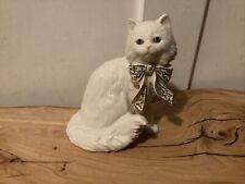 LENOX Sitting Pretty Cat Kitten Figurine 24kt Gold Accented Bow Retired picture