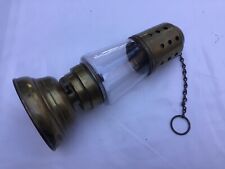 Rare Antique Hurricane Lamp Brass Glass Skaters Lantern Light DATED DEC 24 1867 picture