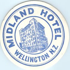 c1930s Wellington, NZ Midland Hotel Luggage Label Decal Gummed New Zealand C42 picture