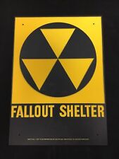 Vintage 1950s-60s Original Fallout Shelter Sign Galvanized Steel 10