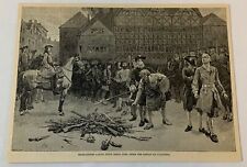 1886 magazine engraving ~ HIGHLANDERS SURRENDER ARMS AFTER DEFEAT AT CULLODEN picture