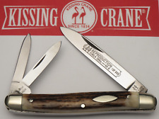 Vintage Kissing Crane Robt Klaas Solingen Serpentine Whittler Knife Stag Handles picture