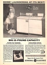 VINTAGE 1962 GE GENERAL ELECTRIC WASHER DRYER PRINT AD picture