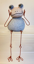 Ganz FROG Shelf Sitter Pebble/Rock Look Resin Rusty Wire Legs & Arms Brown &Gray picture