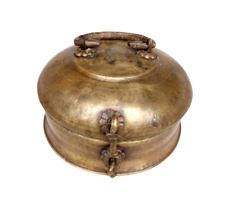 Original 1850's Old Vintage Antique Brass Fine Hand Craved Rare Chapati Box picture