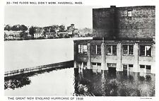 Great New England Hurricane of 1938 Flood Wall Didn’t Work Haverhill MA Postcard picture