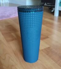Starbucks Teal Disco Grid Tumbler 2023 Chipped No Straw picture