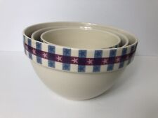 Mervyn's Nesting Mixing Bowls Set 3 EUC Vintage Stars Stripes Americana Cottage picture