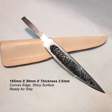 Yakut Blade, Hand forged Yakut Knife Big Blank blade with Blank Leather Sheath picture