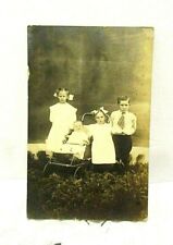 RPPC 1912 Real Photo Postcard 4 Unhappy Barnett Children Medicine Lodge Kansas picture