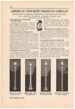 1927 American Concrete Ornamental Lighting Standards Ad picture