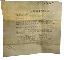 Typed Letter By Ammon Mishic McFate To His Niece Karen Downie In 1924 VERY RARE picture