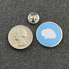 Thought Bubble Text Cloud Silver Tone Pin Pinback #44357 picture