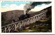 Mt. Washington Railroad over Jacob's Ladder New Hampshire Vintage Postcard B25 picture