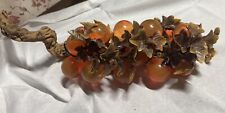 Vtg Large 60s Mid Century  Lucite Acrylic Amber Grape Cluster on DriftWood Stem picture