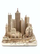 Manila City Skyline 3D Model Landmark Replica Square Gold 4 1/2 Inches picture