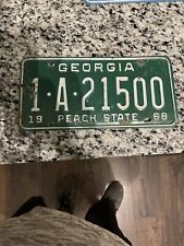 Vintage 1968 Georgia License Plate #1-A-21500 Fulton County picture