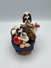 Vintage Cecile Baird Original Hand Sculpted Creation Pups & Toys Music Box picture