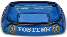 Vintage Blue Glass Foster’s Ashtray Australia’s Famous Beer Embossed  picture
