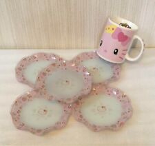 Hello Kitty Strawberry Mini Dessert plate and USJ Mug Cup Set Used from  Japan picture