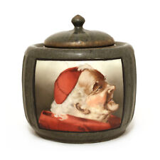 Antique Humidor Tobacco Jar Stellmacher Teplitz Hand Painted Cardinal Portrait picture