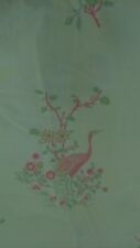 Vintage King Flat Sheet Yellow With Pink Birds Flowers picture