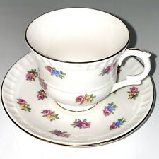 Crown Staffordshire Fine Bone China Teacup & Saucer, England, Floral Pansy Rose picture