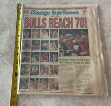 1996 newspaper NBA CHICAGO BULLS WIN 70 GAMES Basketball MICHAEL JORDAN Special picture