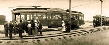 1906 Los Angeles Pacific Railroad Balloon Route Train Trolley Panoramic Negative picture