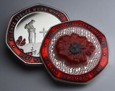 Armistice/Remembrance Commemorative with Embroidered Poppy & Red Enamel. WW1 WW2 picture