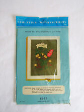 vintage crewel creative stitchery kit nos Queen Ann's lace flowers vogart 593e picture