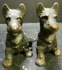 Antique Hubley Cast Iron Seated Scotty Dog Bookends Scottish Terrier 5
