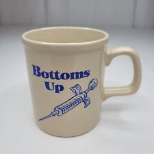 Vintage Bottoms Up Beige Coffee Cup Mug Syringe Needle Vaccination Nurse Japan picture