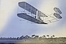 1908 Vintage Magazine Illustration Wilbur Wright Flying Over Le Mans France picture