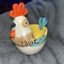 Vintage 50s Italian Raymor Bitossi Ceramic Rooster Chicken Figural Bowl picture