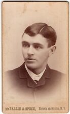 CIRCA 1880s CDV McFARLIN & SPECK HANDSOME YOUNG MAN IN SUIT GROTON NEW YORK picture
