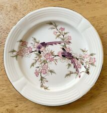 Rare Vtg Toyo Japan Dessert Plate Birds On Pink Flowers Branches Porcelain Dish picture