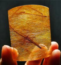 TOP55G Natural Transparent Brown Tourmaline Rutilated Crystal Conformal WYY1729 picture