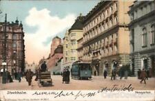 Sweden 1908 Stockholm Streetview of Vasagatan street Axel Eliassons Postcard picture