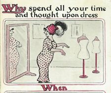 1912 Feminist Postcard-Pre-Flapper-Shopping-Elegant-Education-Learning picture
