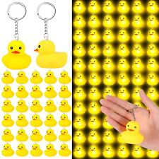 Deekin 100 Pcs LED Rubber Duck Keychain 2.17 Inch Tiny Ducks Key Chain Orname... picture